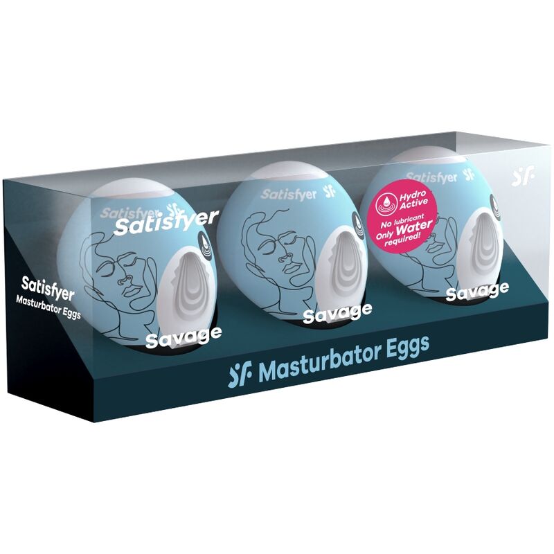 Masturbator, Satisfyer - Material Hydro-Active fara Lubrifiant, Set de 3 Oua